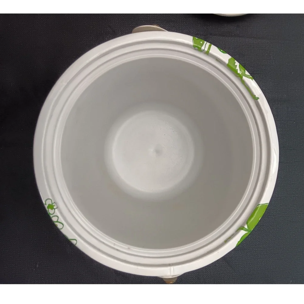 Vintage MCM‎ Stotter Style Green Frog Ice Bucket White Insulated Retro Barware